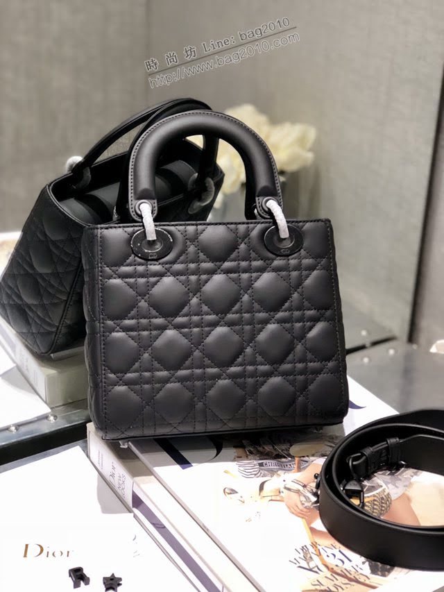 Dior女包 迪奧磨砂三格mini戴妃包 Dior手提肩背斜挎包  dfk1843
